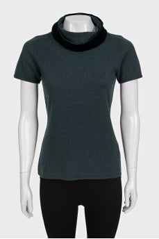 Straight T-shirt made of cashmere and silk