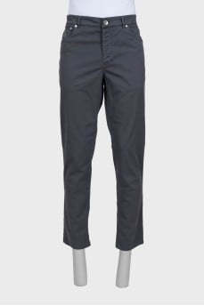 Men's gray button-down trousers