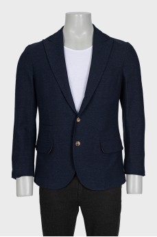 Men's fitted wool and cashmere jacket