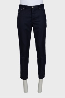 Men's straight-cut wool trousers