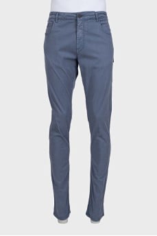 Men's straight-leg trousers in light blue