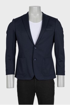 Men's dark blue single-breasted jacket