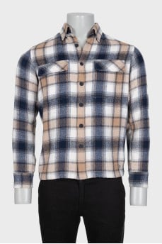 Men's checkered shirt with patch pockets