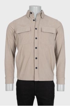 Men's beige corduroy shirt