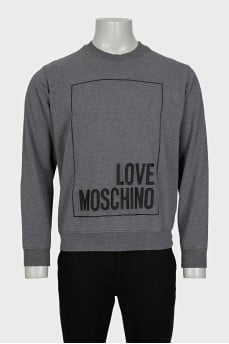 Men's gray sweatshirt with a signature print