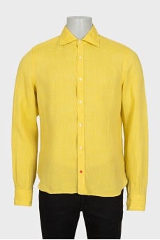 Men's yellow linen shirt