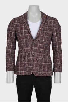 Men's brown checkered jacket