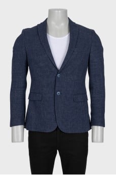 Men's single-breasted blue jacket
