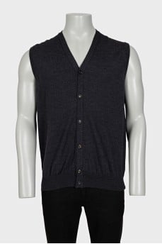 Men's gray wool vest
