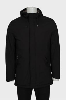 Men's black straight-cut jacket
