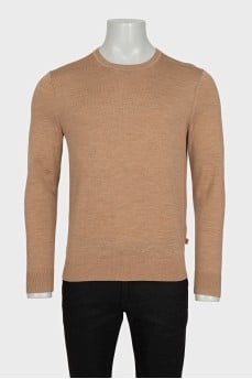 Men's brown merino wool jumper