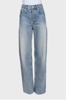 Straight-leg jeans with signature jacron