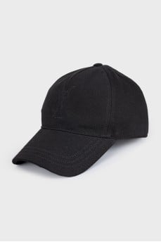 Black textile cap