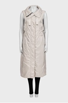 Greengo beige long vest