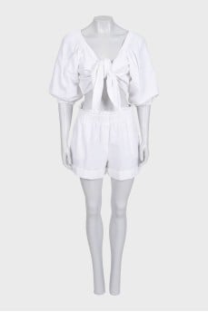 Wrap top and shorts suit