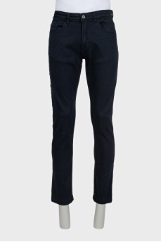 Men's black tapered jeans