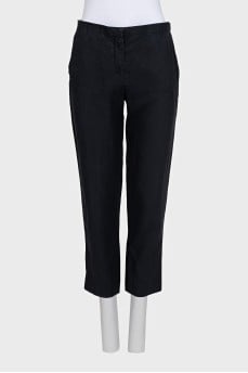 Linen cropped trousers