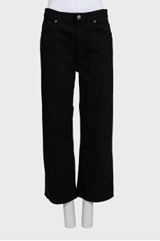 Black straight fit high-waist jeans