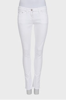 White skinny fit low rise jeans