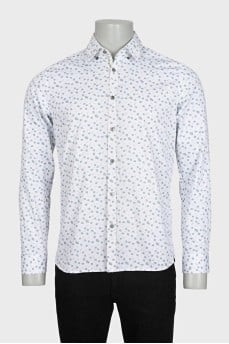 Men's white shirt with floral print