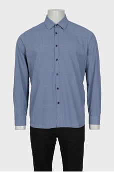 Men's light blue button-down shirt with a small print