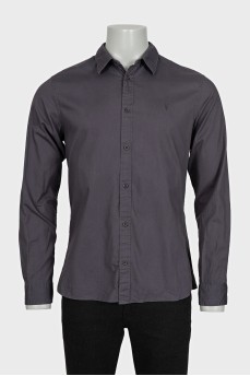 Men's gray shirt with embroidered logo