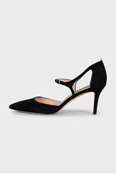 D'Orsay suede shoes