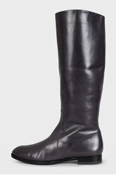 Purple leather boots