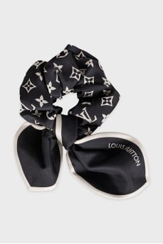 Silk elastic band with signature print