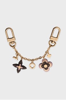 Blooming Flowers Gold Keychain