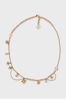 Gold-tone necklace with signature pendants