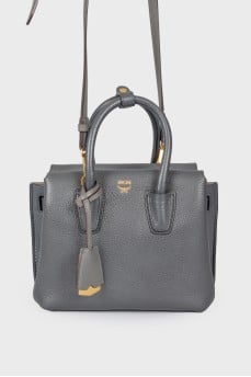Graphite colored leather bag