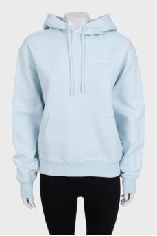 Blue hoodie with a patch pocket