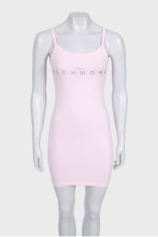 Bodycon mini dress with glitter logo