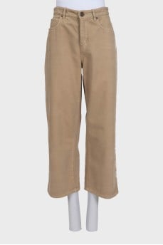 Brown straight-leg jeans