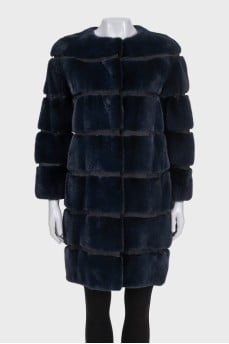 Blue mink fur coat