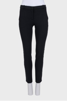 Black trousers with lace insert