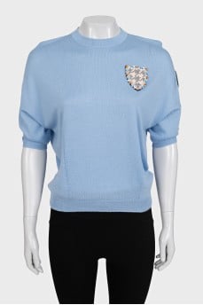 Light blue short-sleeved jumper