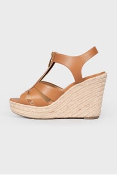 Jute wedge heel sandals