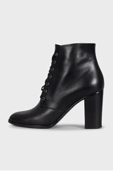 Black leather ankle boots Interlocking
