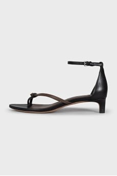 Leather kitten heel sandals