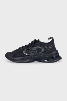 Black textile Run sneakers