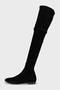 Черные ботфорты Rockstud