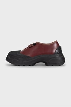 Short red leather boots