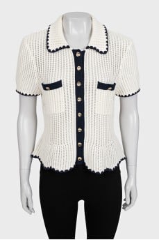 Short sleeve button-down cardigan