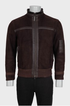 Men's brown sheepskin coat