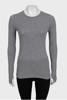 Slim-fit long sleeve t-shirt in grey