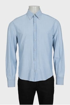 Men's light blue button-down shirt