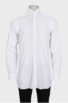 Men's straight-cut shirt with matching stripes