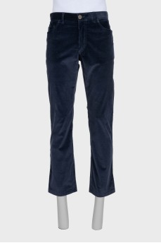 Men's blue velvet jeans